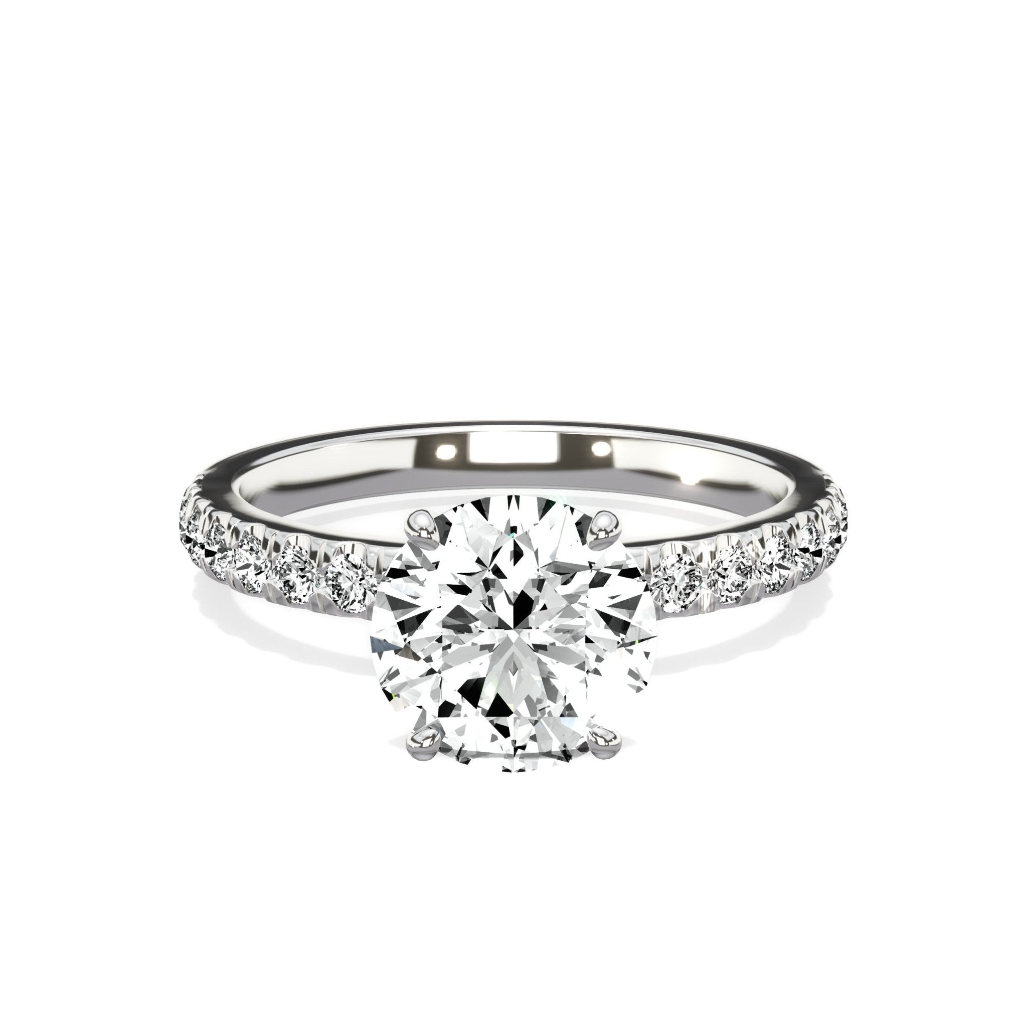 Martini Hidden Halo 1.55 ct Round Engagement Ring in White Gold - The Better Diamonds