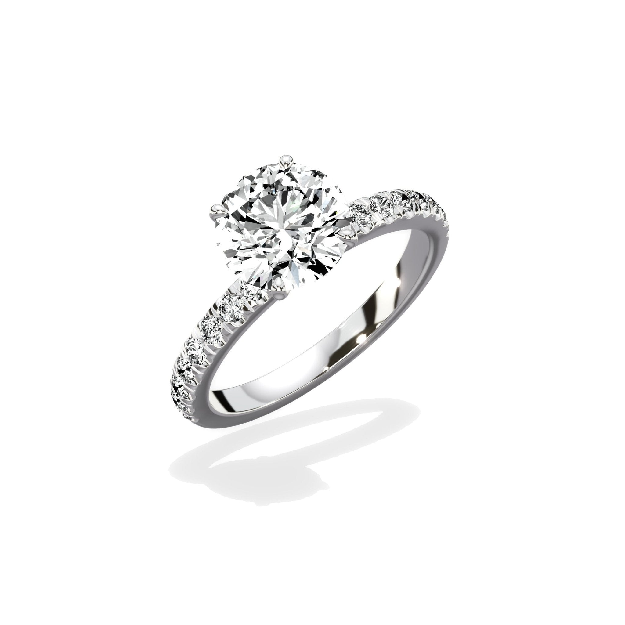 Martini Hidden Halo 1.55 ct Round Engagement Ring in White Gold - The Better Diamonds