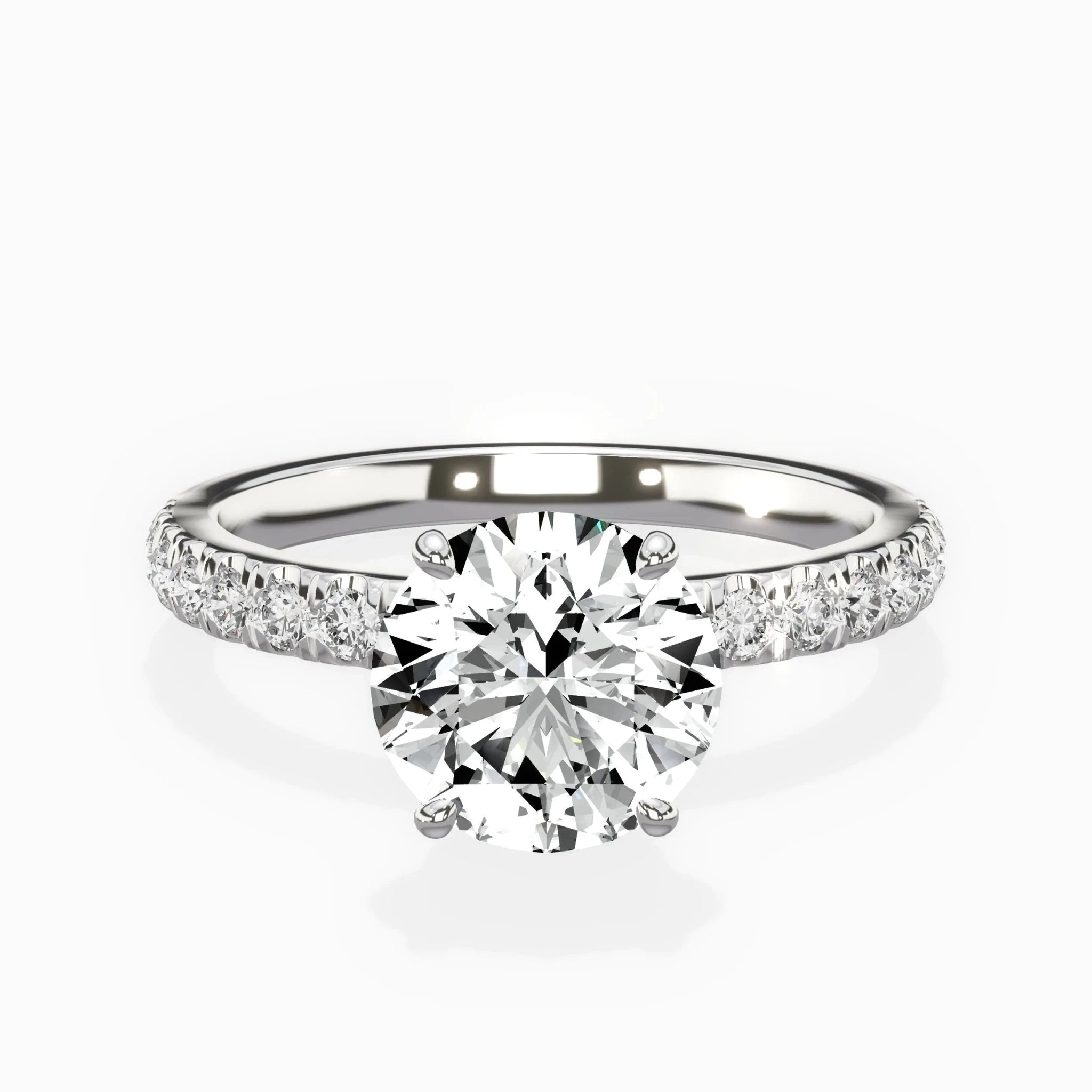 Martini Hidden Halo 1.55 ct Round Engagement Ring in White Gold - The Better Diamonds