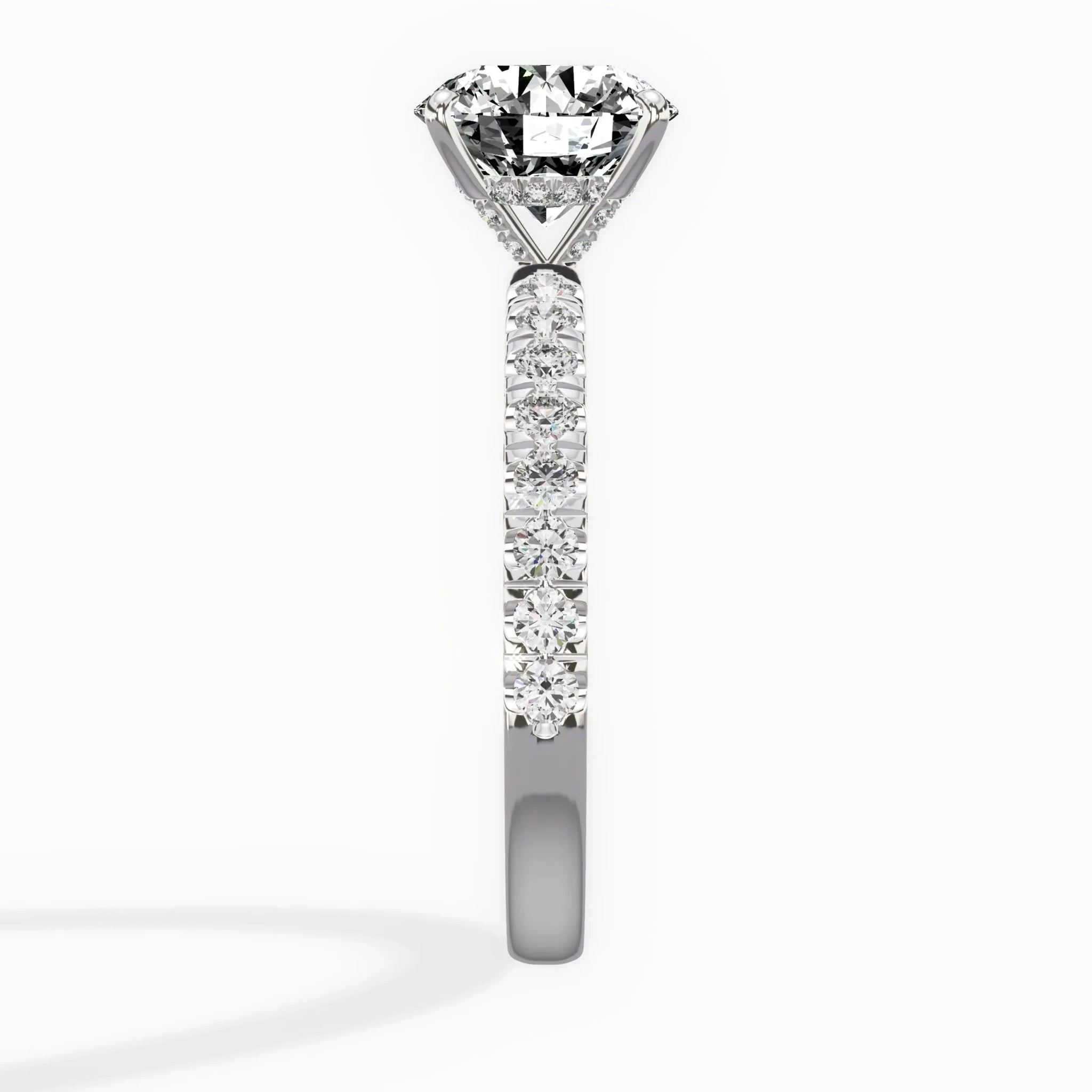 Martini Hidden Halo 1.55 ct Round Engagement Ring in White Gold - The Better Diamonds