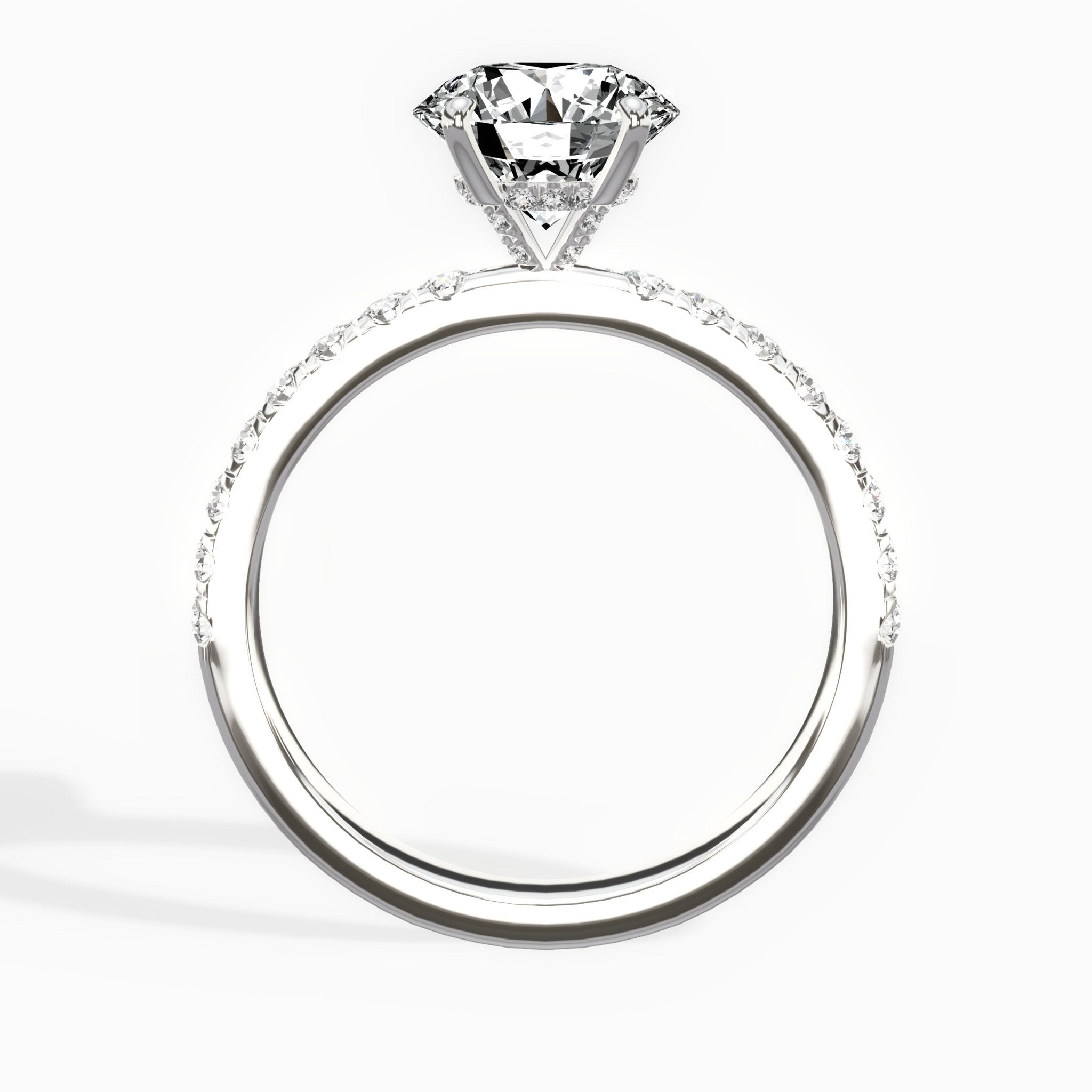 Martini Hidden Halo 1.55 ct Round Engagement Ring in White Gold - The Better Diamonds
