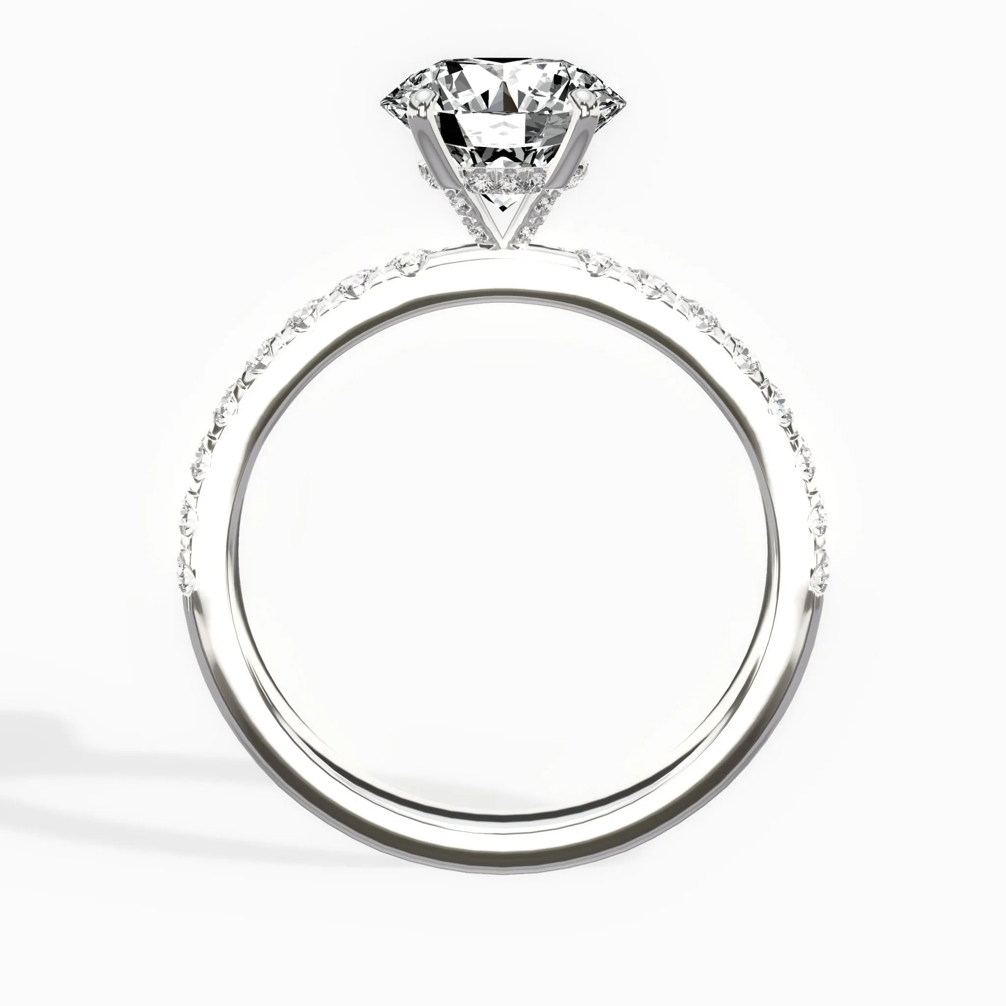 Martini Hidden Halo 1.55 ct Round Engagement Ring in White Gold - The Better Diamonds