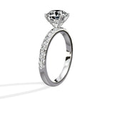 Martini Hidden Halo 1.55 ct Round Engagement Ring in White Gold - The Better Diamonds