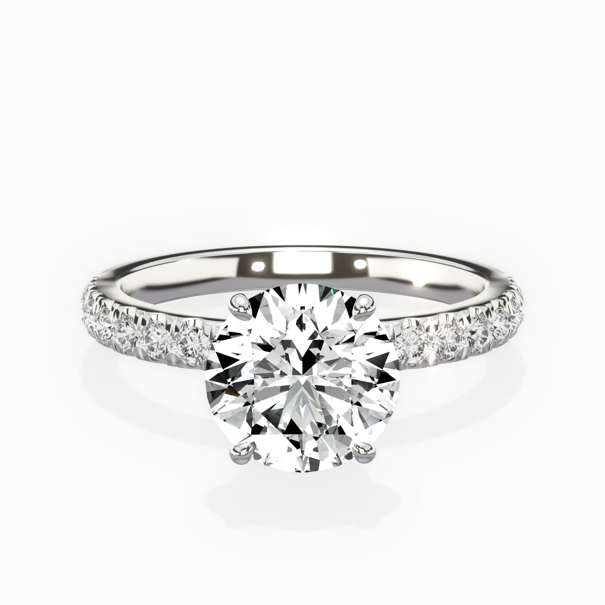 Martini Hidden Halo 1.55 ct Round Lab Grown Diamond Engagement Ring in 14K White Gold - The Better Diamonds