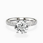 Martini Hidden Halo 1.55 ct Round Lab Grown Diamond Engagement Ring in 14K White Gold - The Better Diamonds