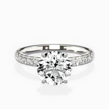 Martini Hidden Halo 1.55 ct Round Lab Grown Diamond Engagement Ring in 14K White Gold - The Better Diamonds