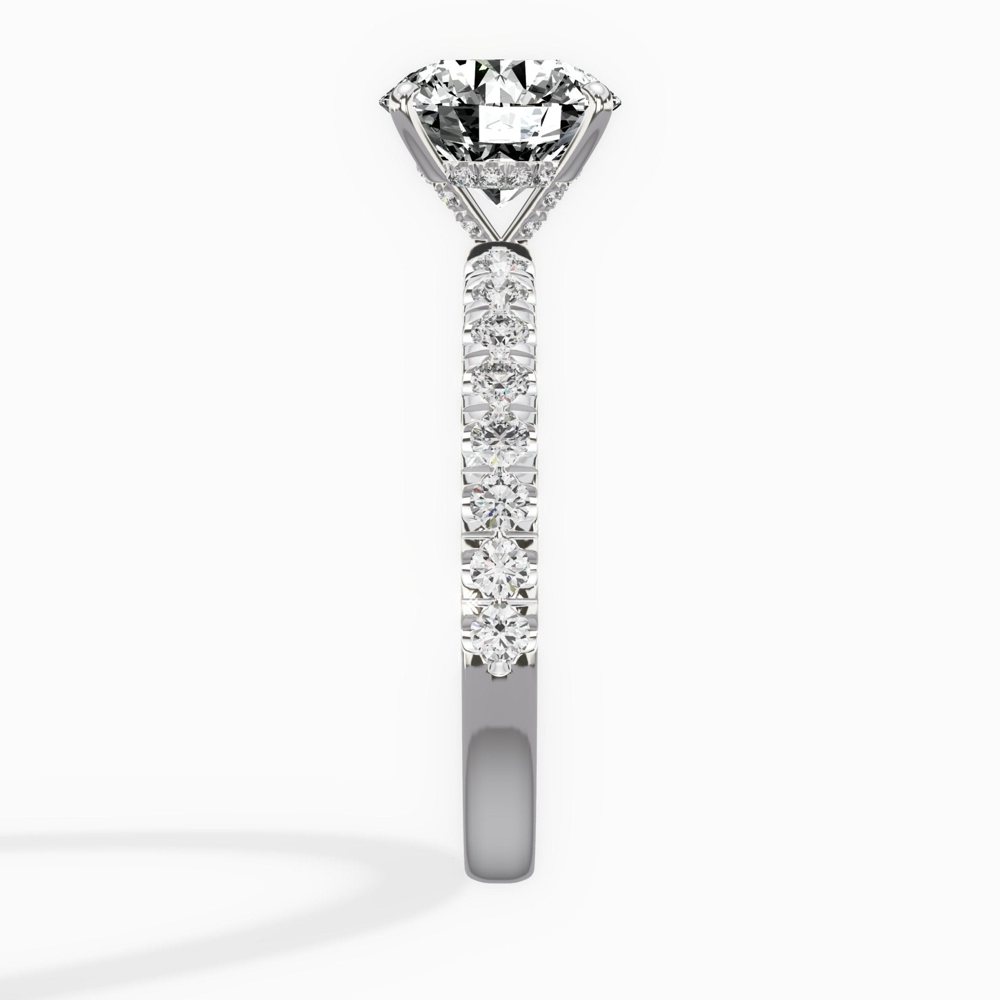 Martini Hidden Halo 1.55 ct Round Lab Grown Diamond Engagement Ring in 14K White Gold - The Better Diamonds