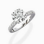 Martini Hidden Halo 1.55 ct Round Lab Grown Diamond Engagement Ring in 14K White Gold - The Better Diamonds
