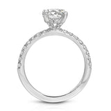 Martini Hidden Halo Round Engagement Ring in White Gold