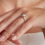 Martini Hidden Halo Round Engagement Ring in White Gold