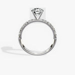 Martini Pave Solitaire 1.00 ct Round Engagement Ring in White Gold - The Better Diamonds