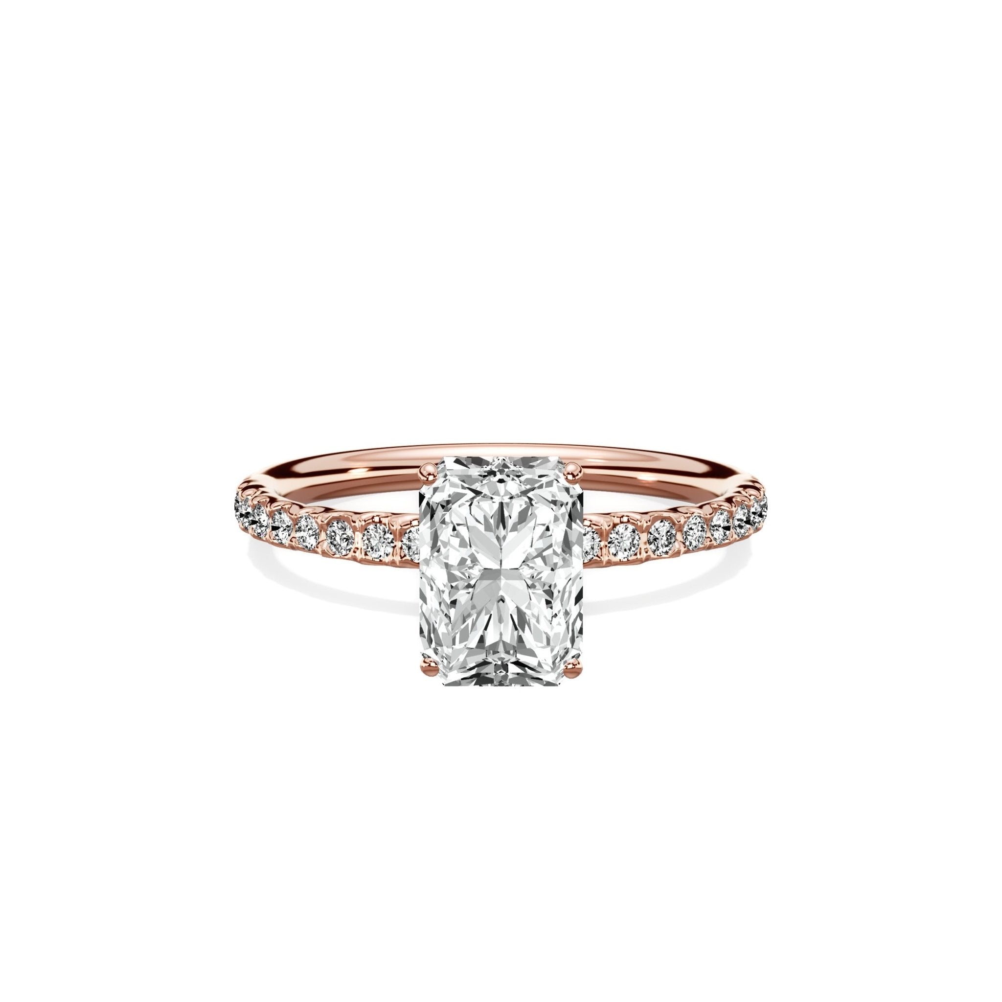 Martini Pave Solitaire Engagement Ring - The Better Diamonds