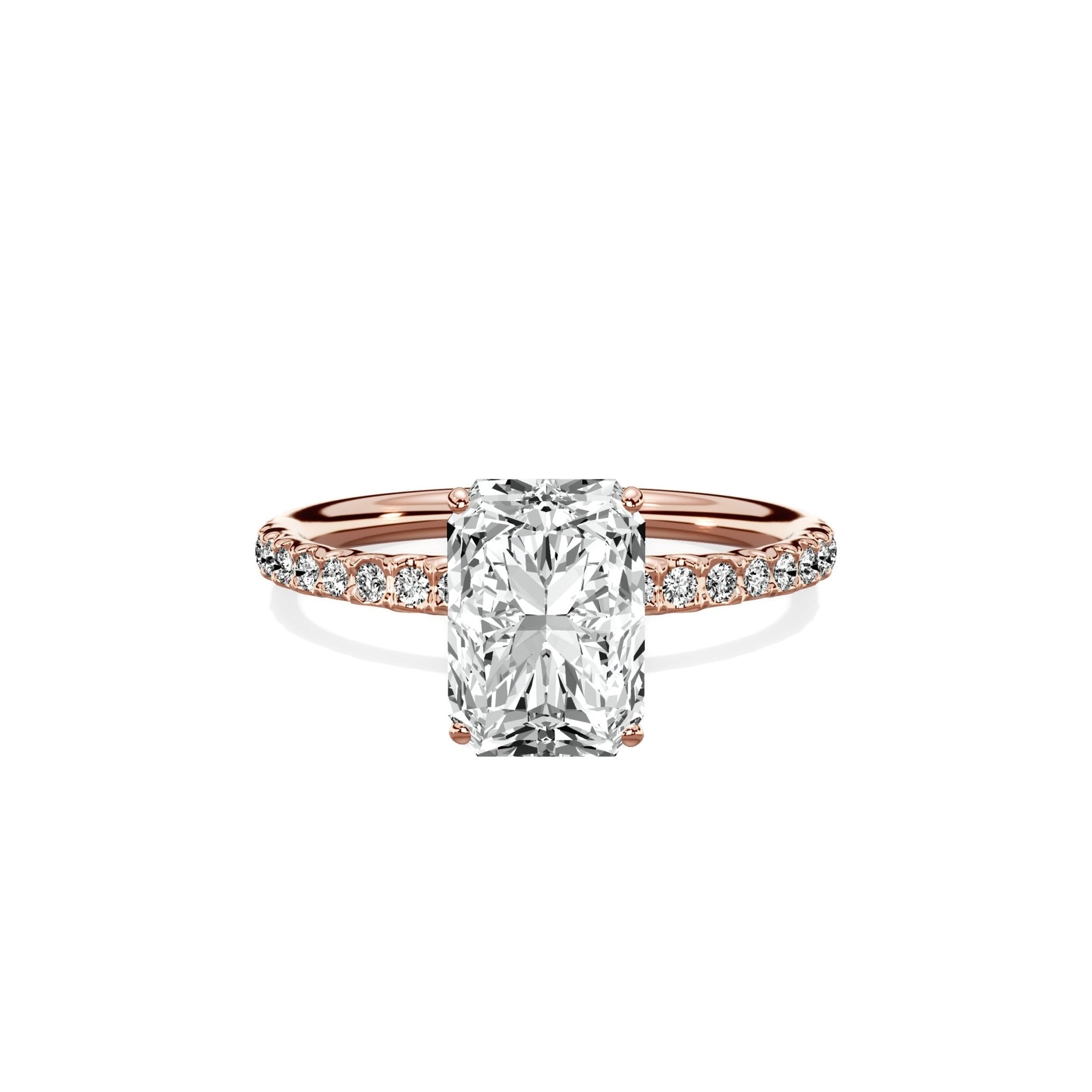 Martini Pave Solitaire Engagement Ring - The Better Diamonds