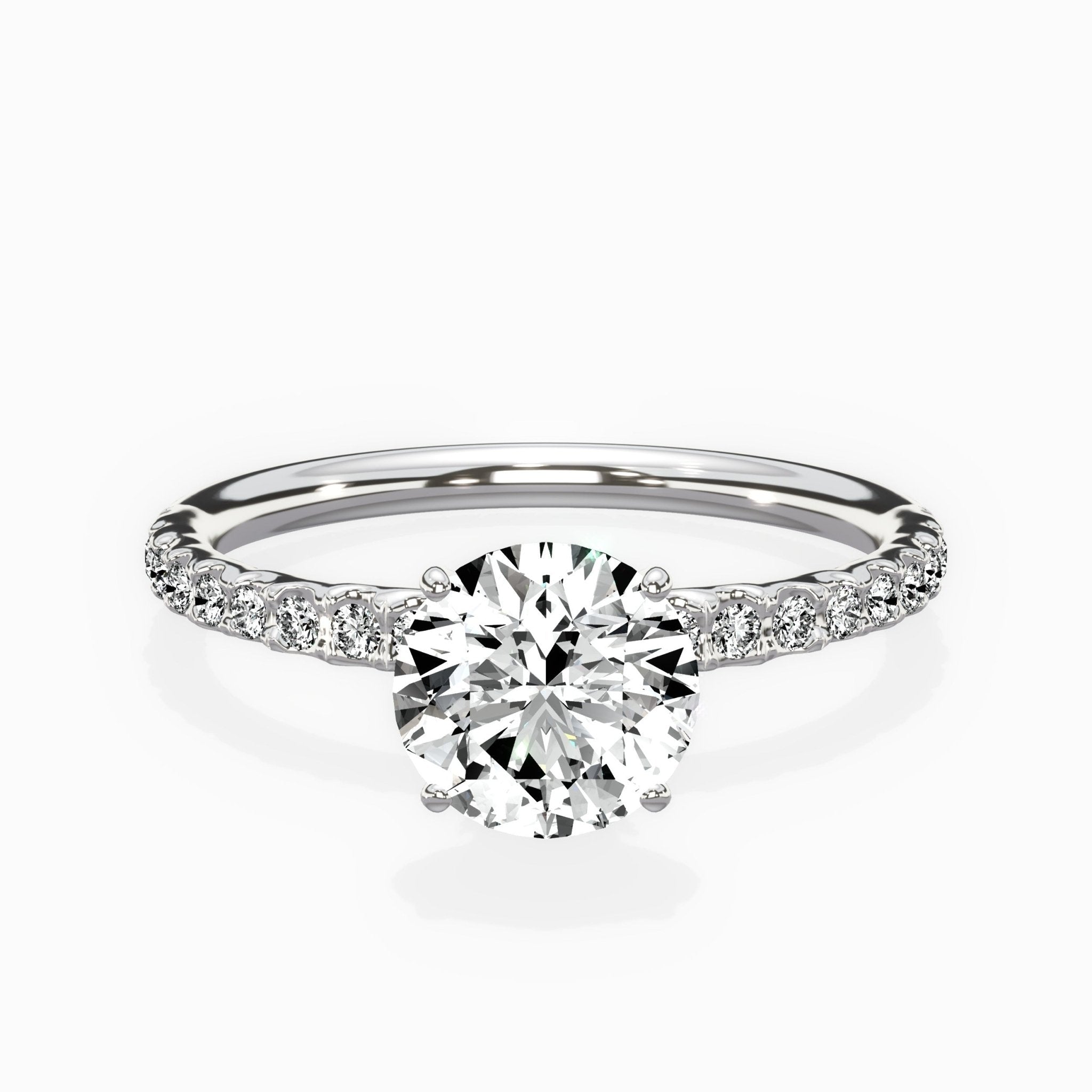 Martini Pave Solitaire Engagement Ring - The Better Diamonds