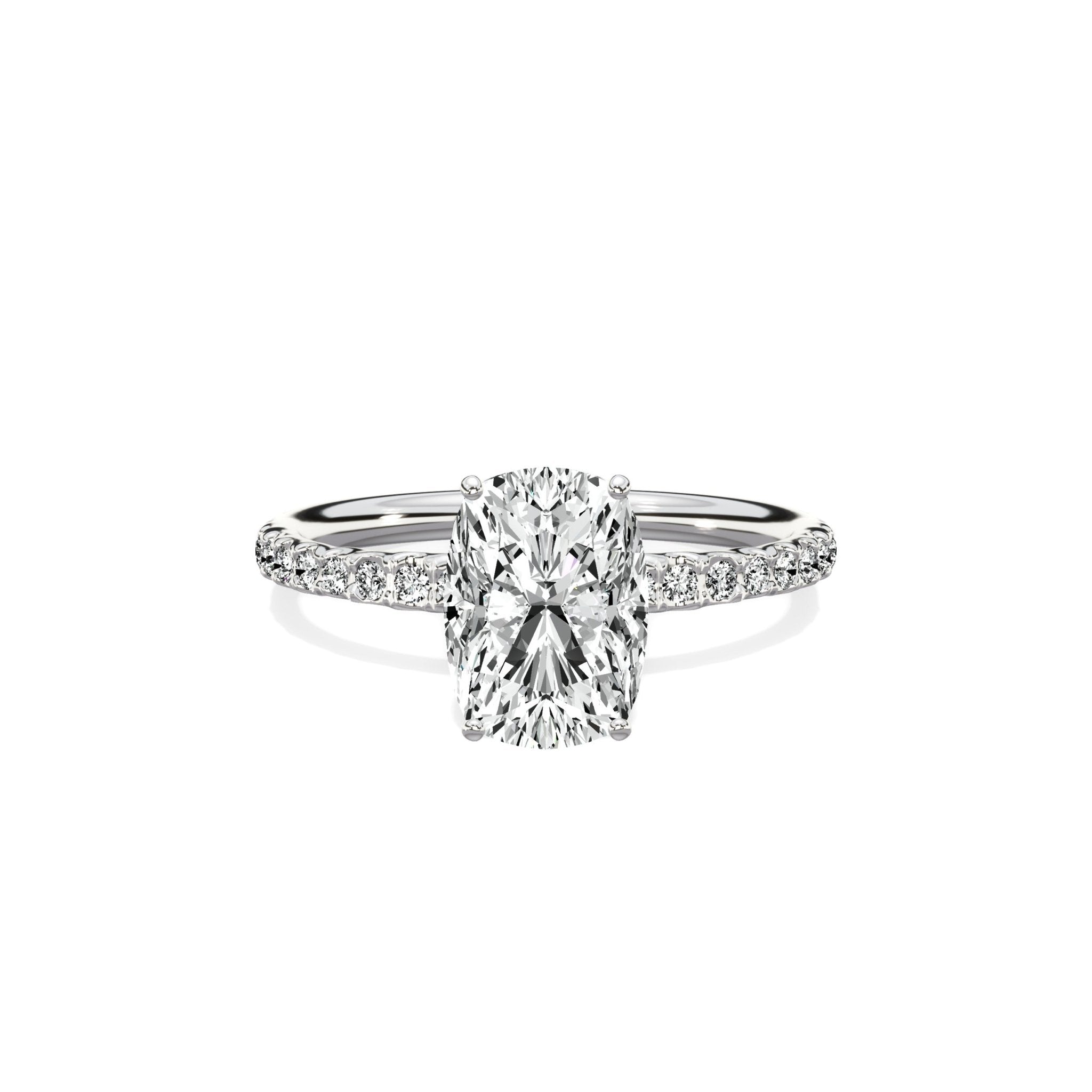 Martini Pave Solitaire Engagement Ring - The Better Diamonds