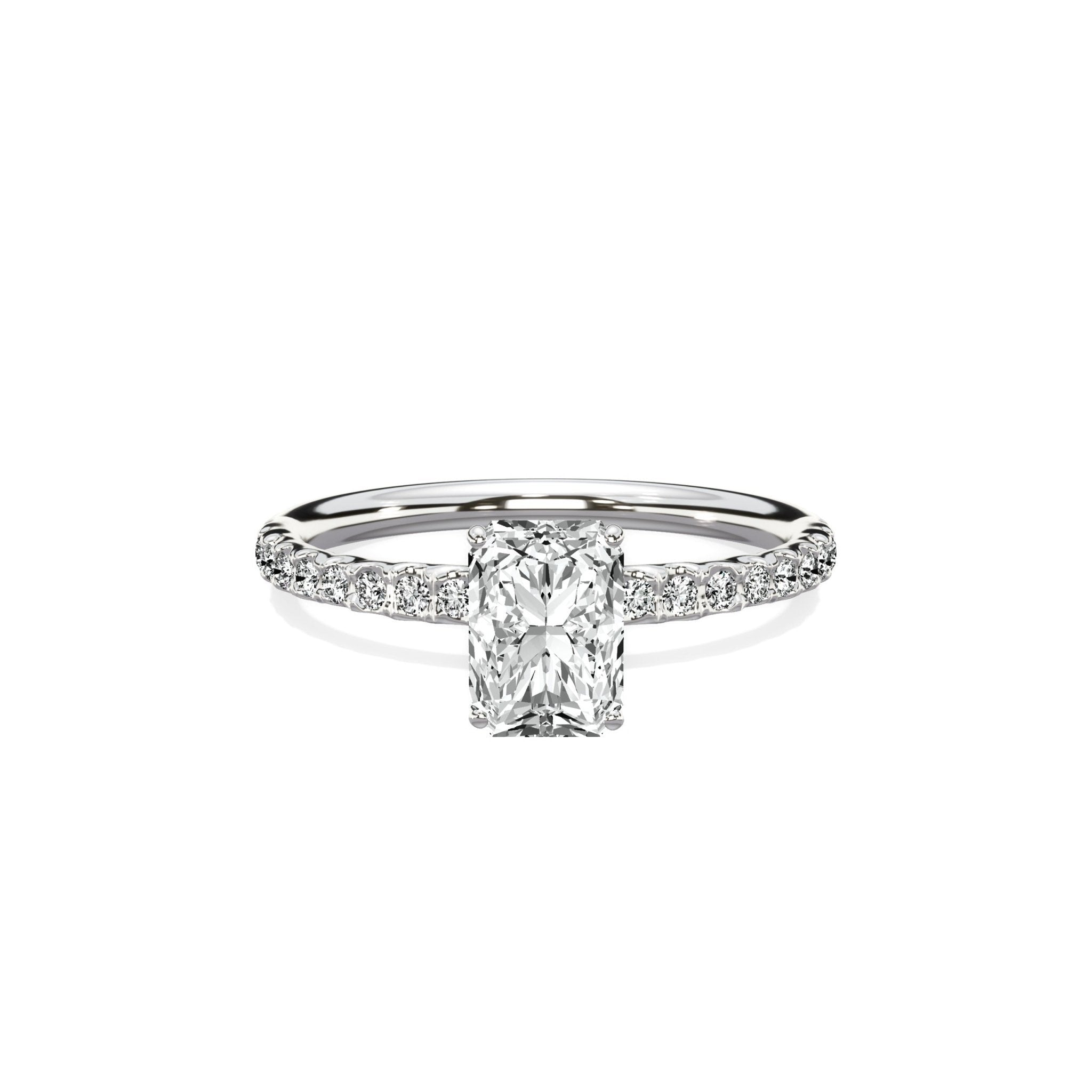 Martini Pave Solitaire Engagement Ring - The Better Diamonds