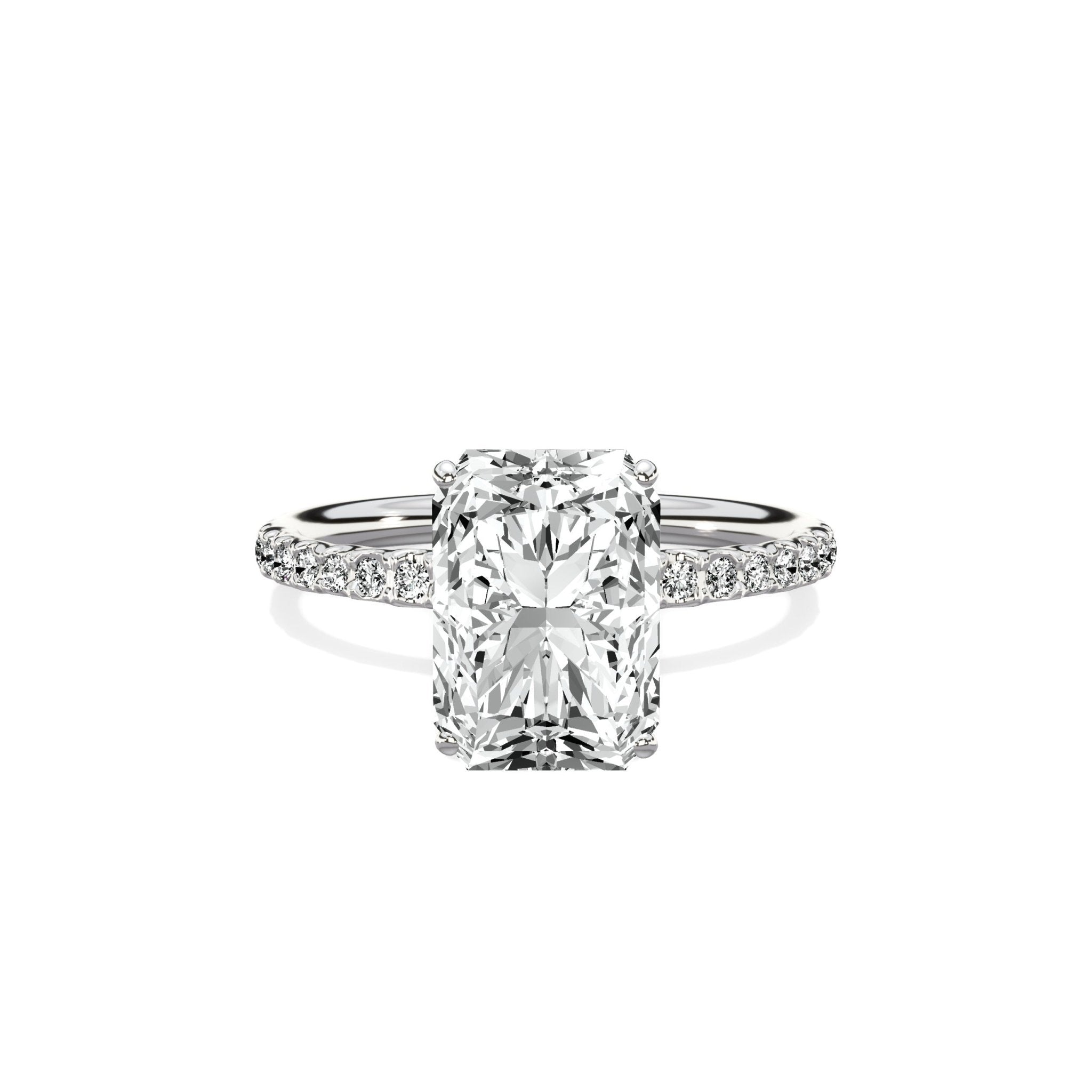 Martini Pave Solitaire Engagement Ring - The Better Diamonds