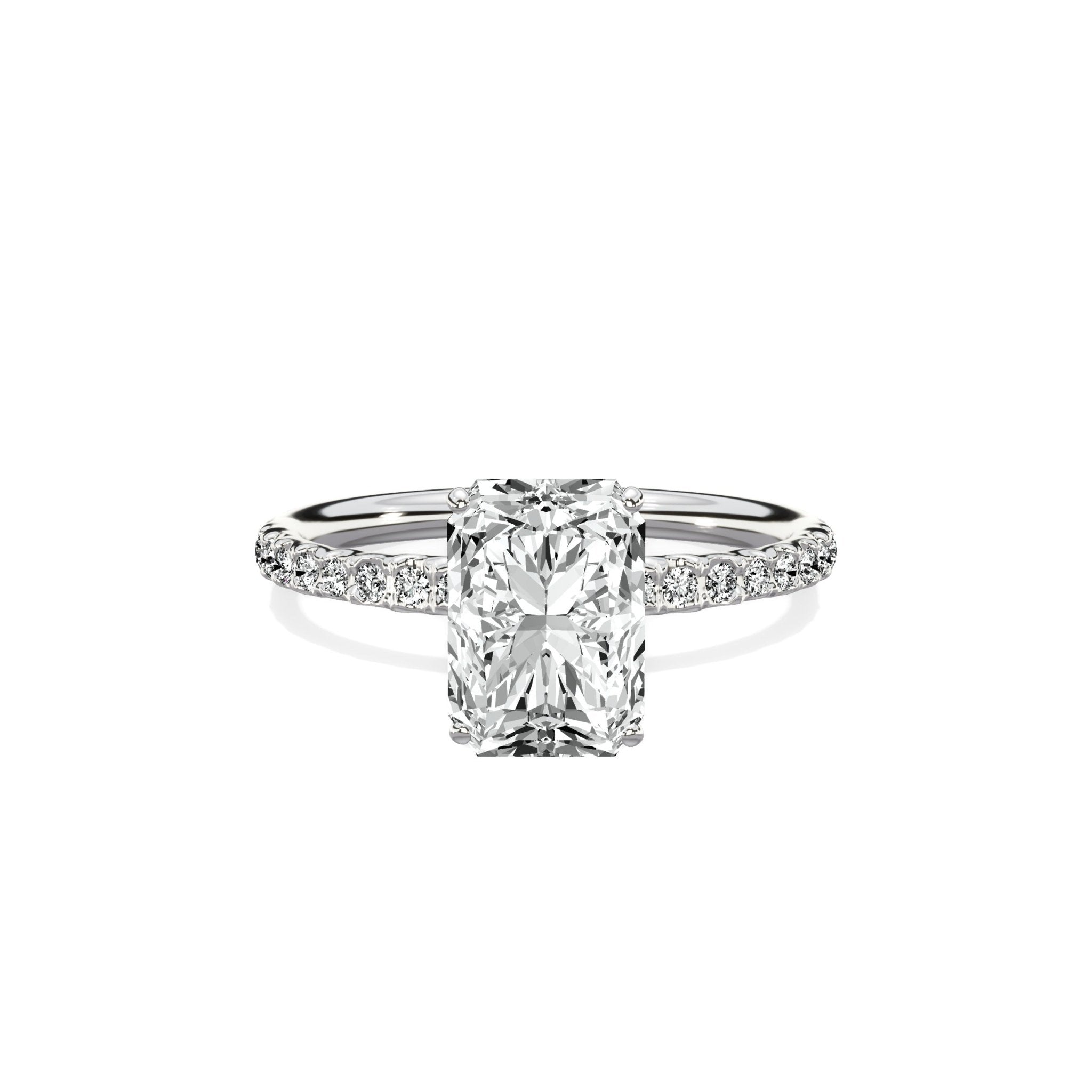 Martini Pave Solitaire Engagement Ring - The Better Diamonds