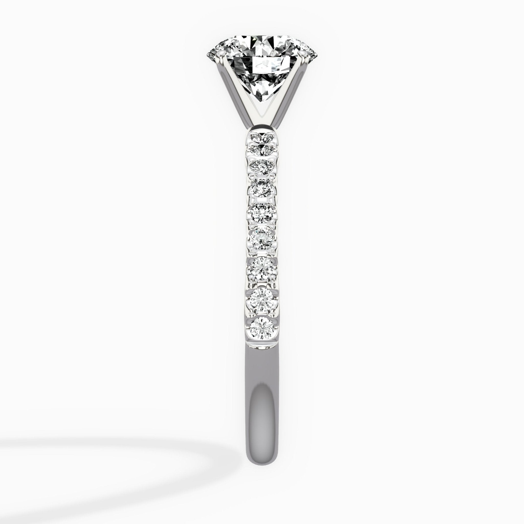 Martini Pave Solitaire Engagement Ring - The Better Diamonds