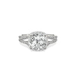 Milgrain Cathedral Halo 2.14 ct Cushion Engagement Ring in White Gold - The Better Diamonds