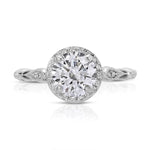 Vivienne Solitaire Round Engagement Ring in White Gold