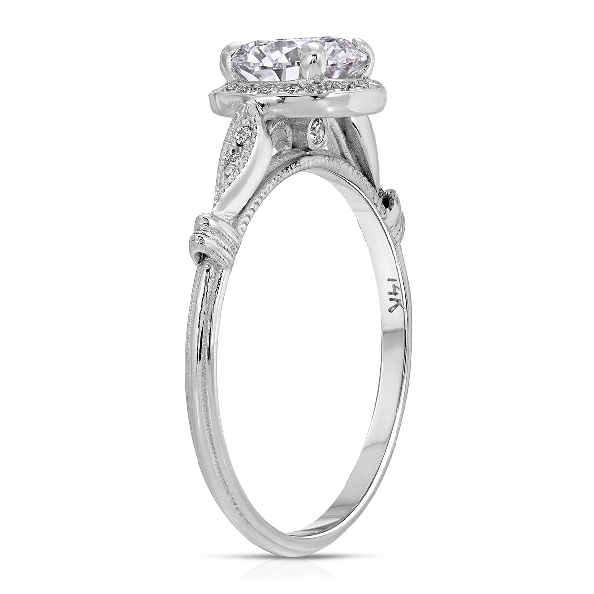 Vivienne Solitaire Round Engagement Ring in White Gold