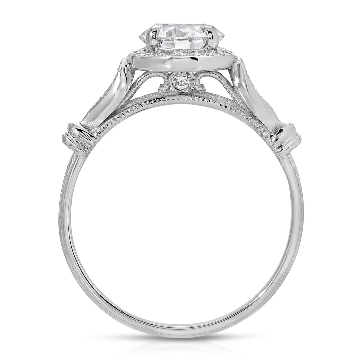 Vivienne Solitaire Round Engagement Ring in White Gold