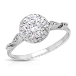 Vivienne Solitaire Round Engagement Ring in White Gold