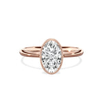 Milgrain Solitaire 1.78 ct Oval Engagement Ring in Rose Gold - The Better Diamonds