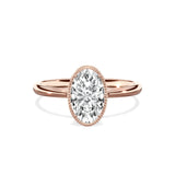 Milgrain Solitaire 1.78 ct Oval Engagement Ring in Rose Gold - The Better Diamonds