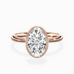 Milgrain Solitaire 1.78 ct Oval Lab Grown Diamond Engagement Ring in 14K Rose Gold - The Better Diamonds
