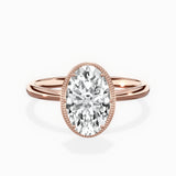Milgrain Solitaire 1.78 ct Oval Lab Grown Diamond Engagement Ring in 14K Rose Gold - The Better Diamonds