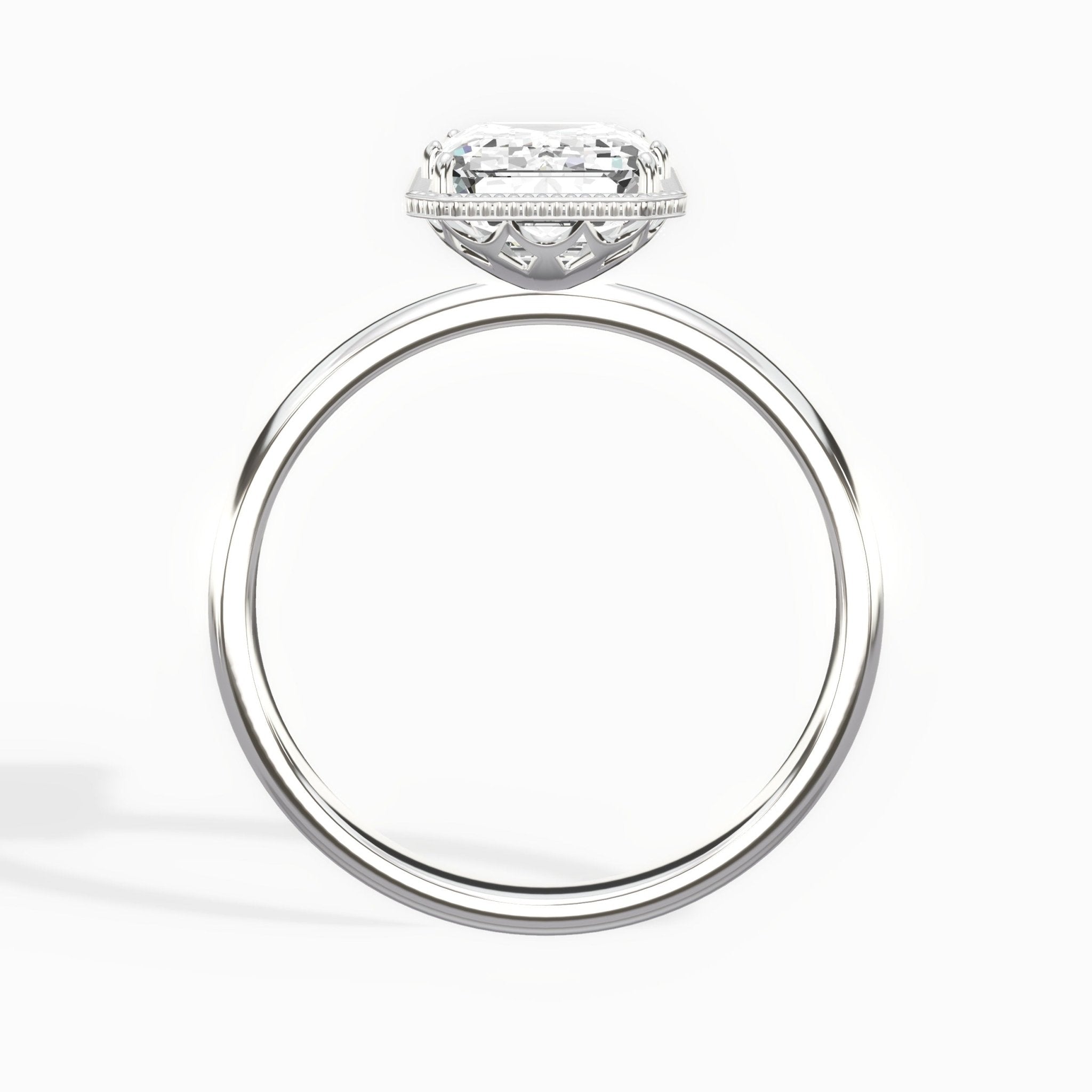 Milgrain Solitaire 2.16 ct Emerald Engagement Ring in White Gold - The Better Diamonds