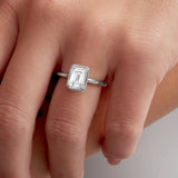 Milgrain Solitaire 2.16 ct Emerald Engagement Ring in White Gold - The Better Diamonds