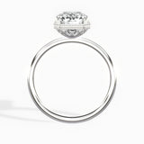 Milgrain Solitaire 2.29 ct Long Radiant Engagement Ring in White Gold - The Better Diamonds