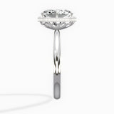 Milgrain Solitaire 2.29 ct Long Radiant Lab Grown Diamond Engagement Ring in 14K White Gold - The Better Diamonds