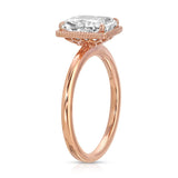 Milgrain Solitaire 2.40 ct Long Cushion Engagement Ring in Rose Gold - The Better Diamonds