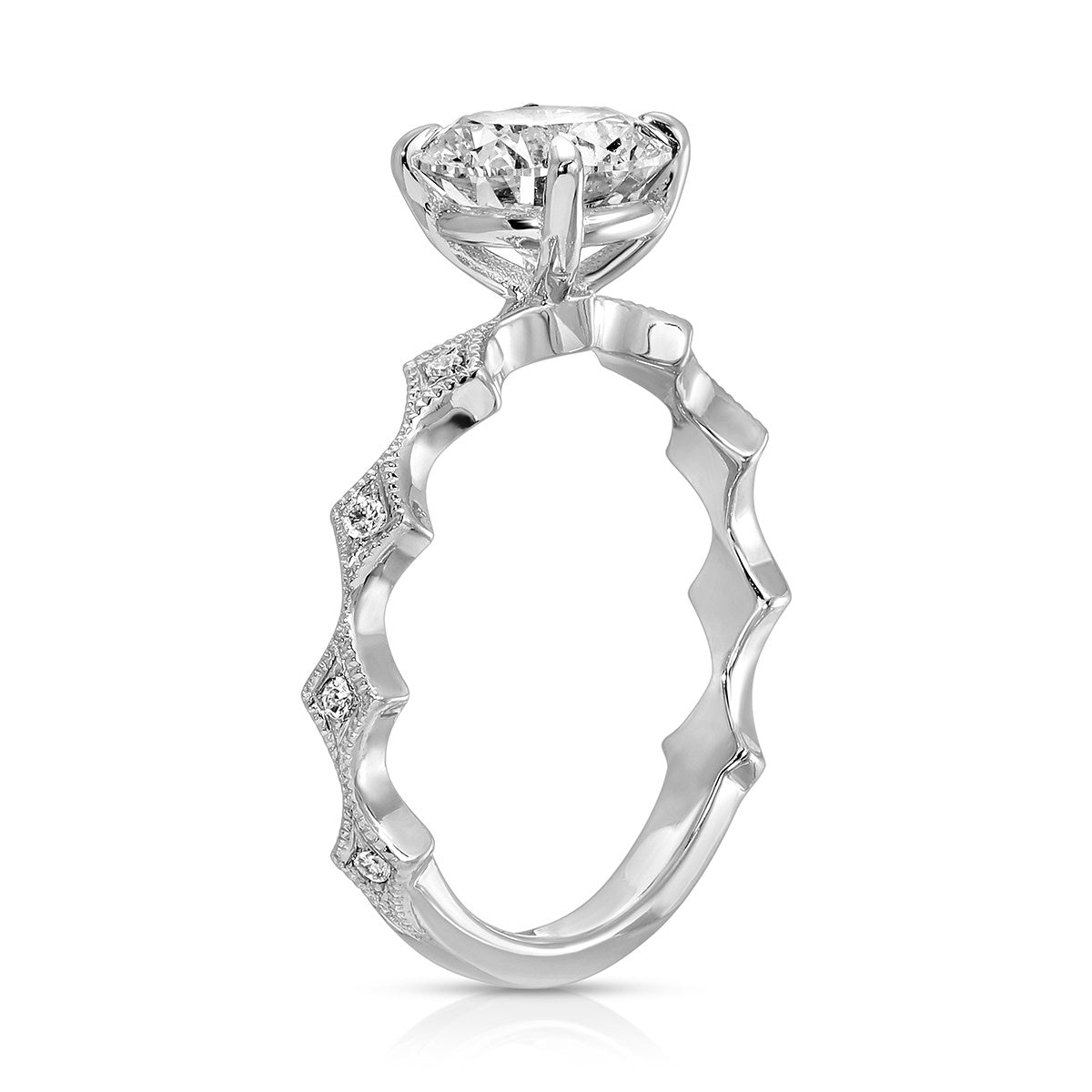 Timeless Solitaire Round Engagement Ring in White Gold