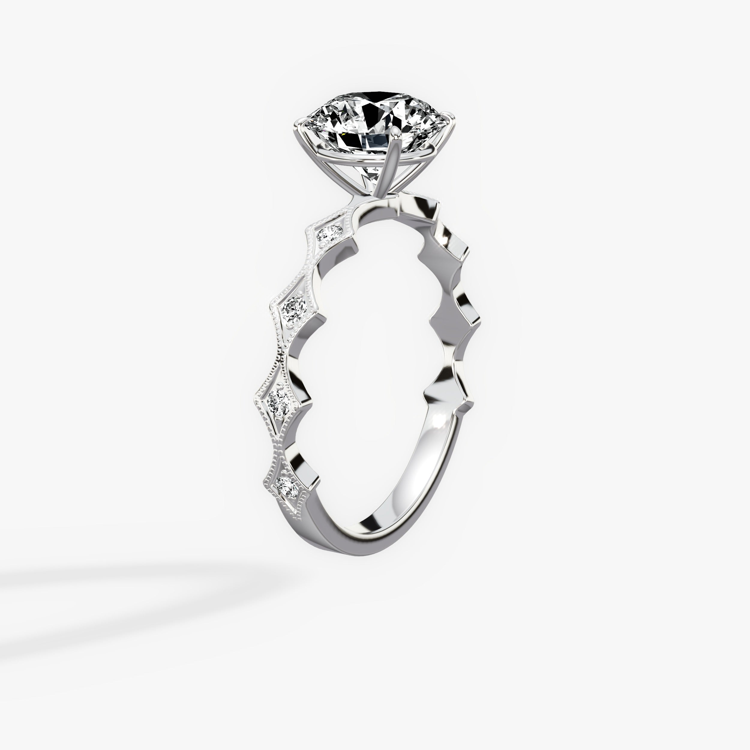 Timeless Solitaire Round Engagement Ring in White Gold