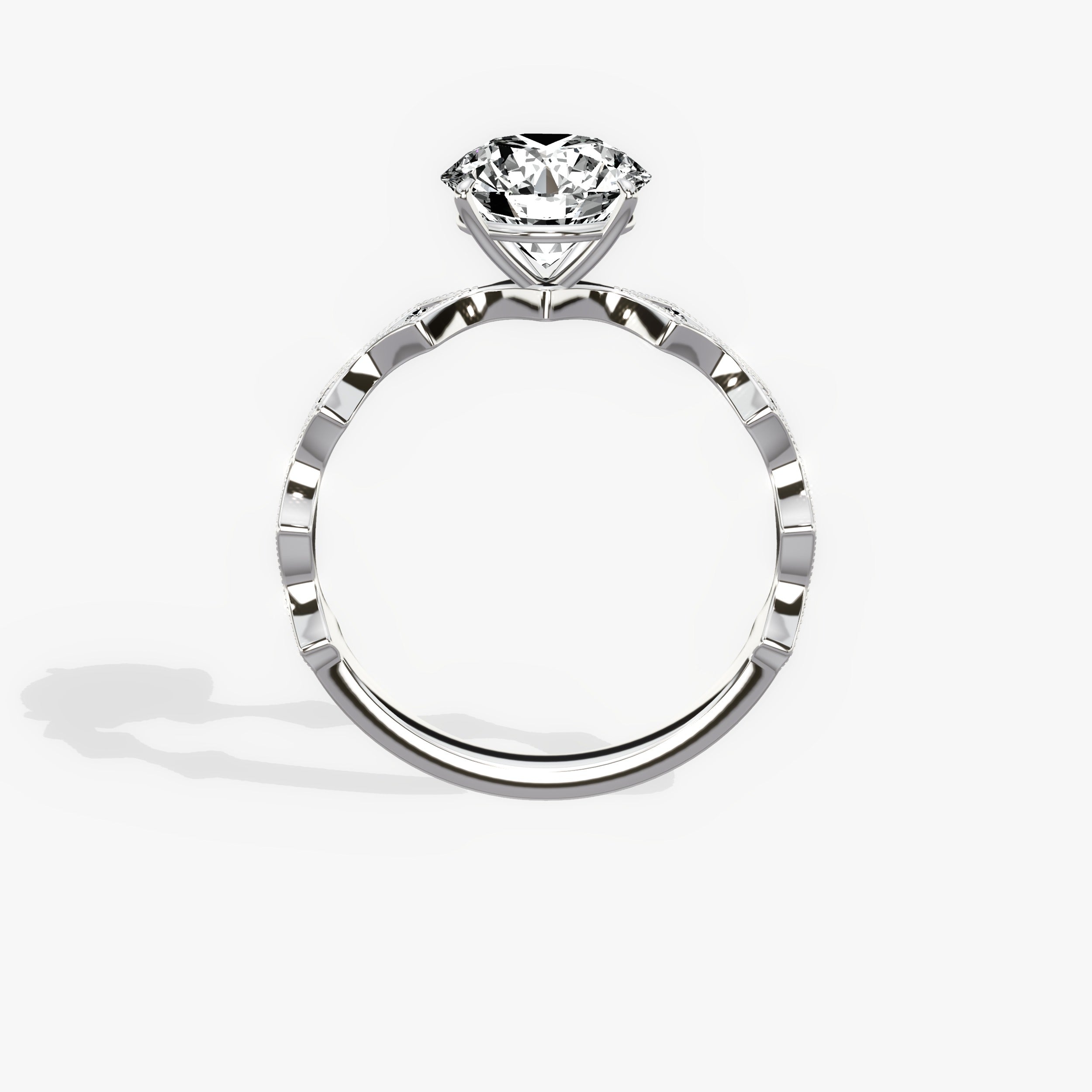 Timeless Solitaire Round Engagement Ring in White Gold