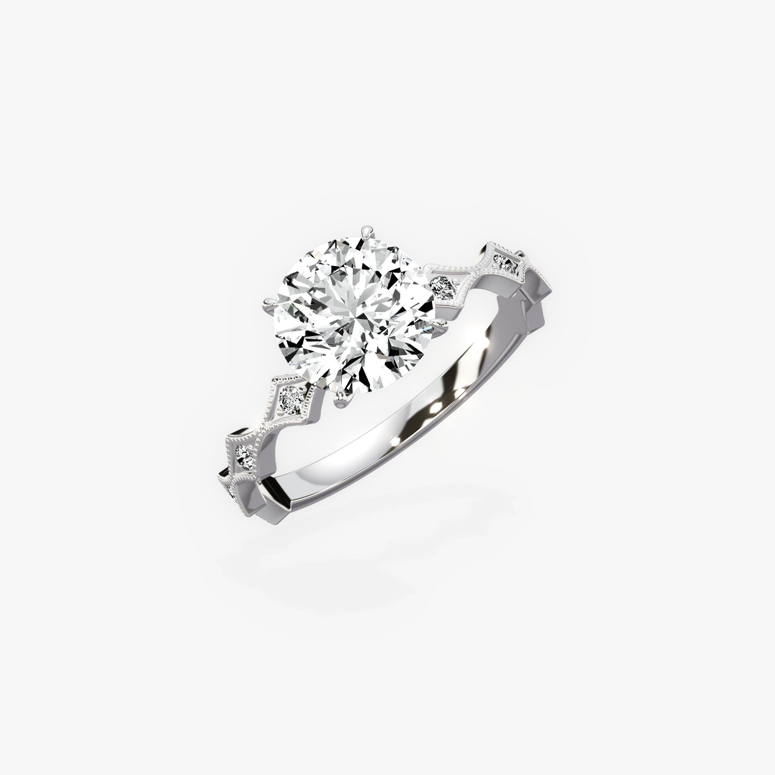 Timeless Solitaire Round Engagement Ring in White Gold