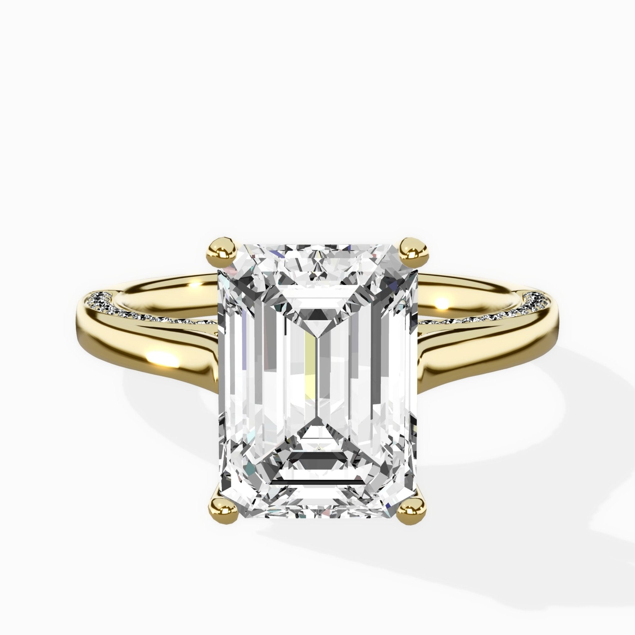 Modern Slim Hidden Halo Solitaire Ring Engagement Ring - The Better Diamonds