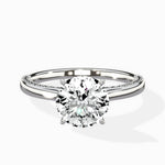 Modern Slim Hidden Halo Solitaire Ring Engagement Ring - The Better Diamonds