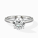 Modern Slim Hidden Halo Solitaire Ring Engagement Ring - The Better Diamonds
