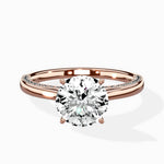 Modern Slim Hidden Halo Solitaire Ring Engagement Ring - The Better Diamonds