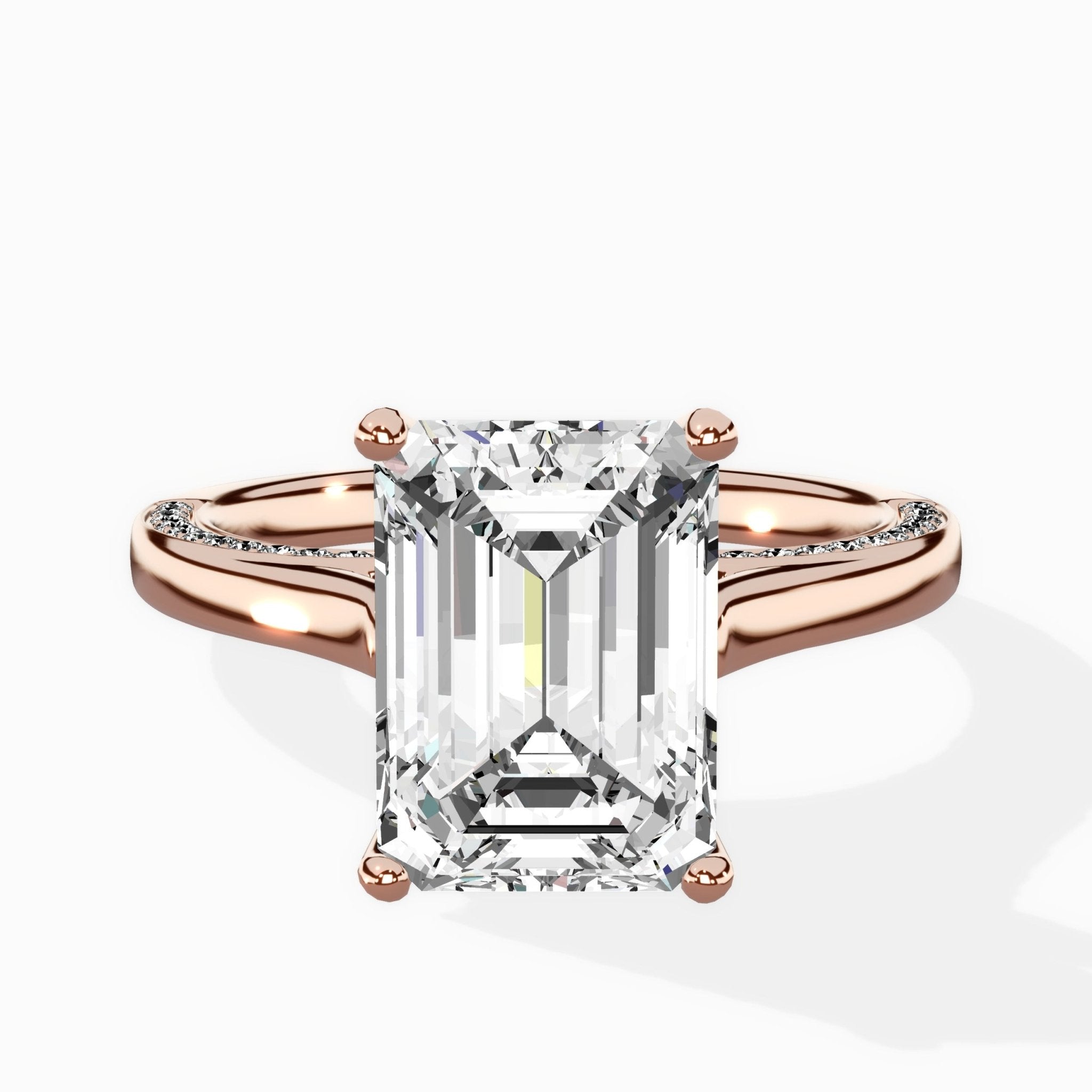 Modern Slim Hidden Halo Solitaire Ring Engagement Ring - The Better Diamonds