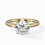Modern Slim Hidden Halo Solitaire Ring Engagement Ring - The Better Diamonds