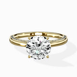 Modern Slim Hidden Halo Solitaire Ring Engagement Ring - The Better Diamonds