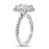 Elinor Halo Emerald Engagement Ring in White Gold