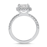 Elinor Halo Emerald Engagement Ring in White Gold